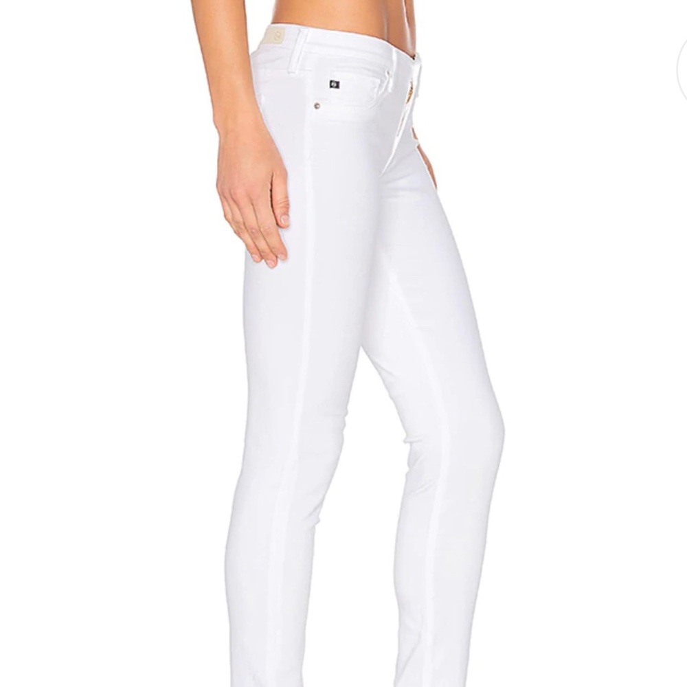 AG White Slim Fit Ankle Legging Jean